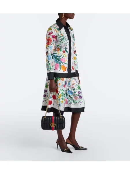 Pantaloni culottes Gucci de mătase