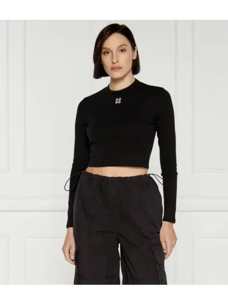 HUGO Bluză | Cropped Fit negru