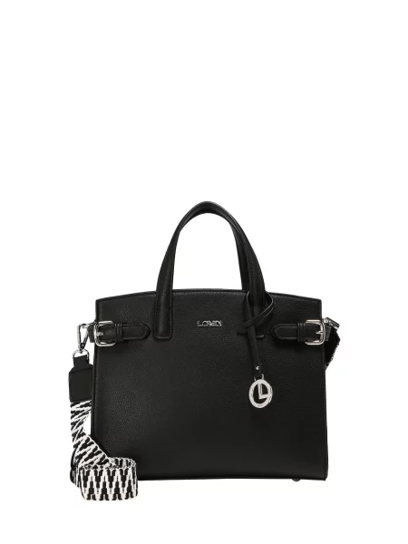 L.CREDI Ručna torbica Isante crna / srebro bijela