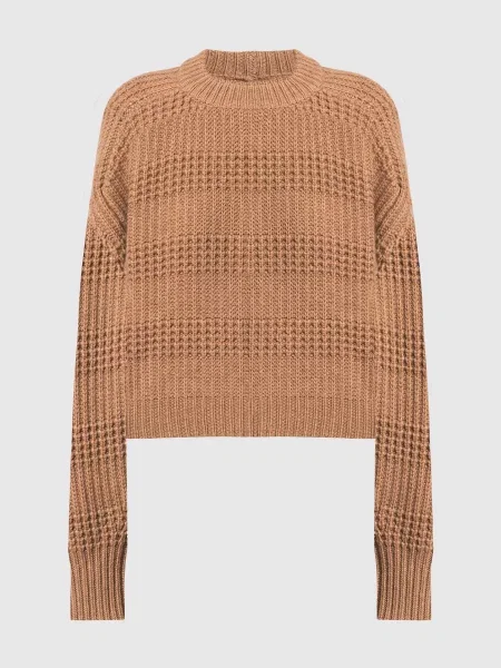 Светр з кашеміру в фактурний візерунок Lou Lou Studio коричневий