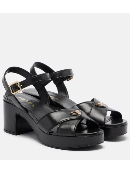 Sandale Prada din piele cu platformă negru