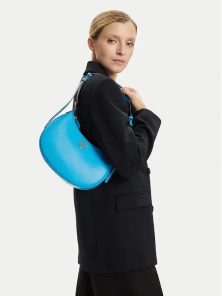 Geantă PINKO Half Moon Mini Fl Al PLTT albastru