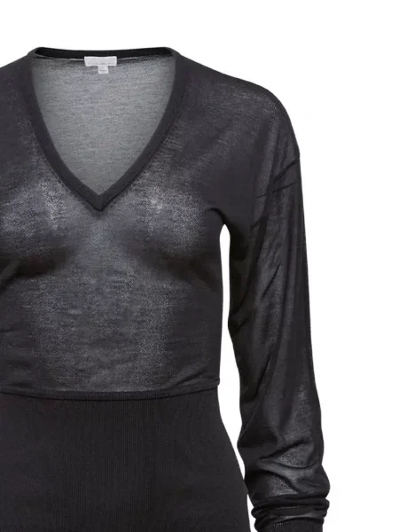Rochie maxi Fleur Du Mal cu decolteu în V lungă de costum negru