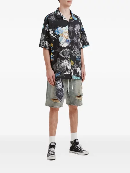 Графичен риза Musium Div. с принт черно