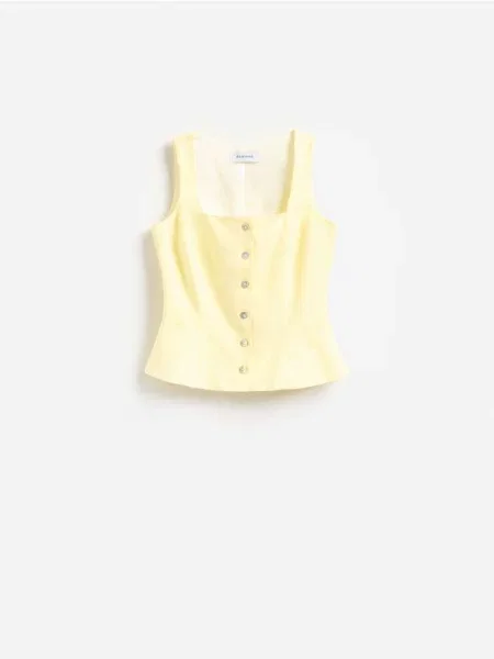 Reserved Vestă clasică cu adaos de galben-deschis galben