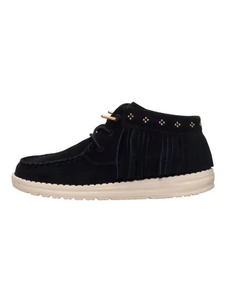 HeyDude Mokasyny Wendy Mid Fringe Cowgirl czarne