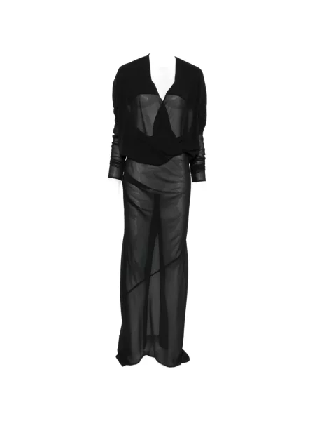 Rochie maxi Entire Studios cu decolteu în V de costum negru