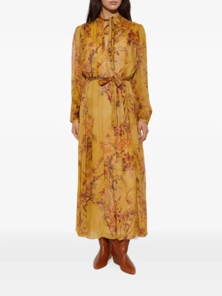 Rochie maxi Forte_forte cu legături galben
