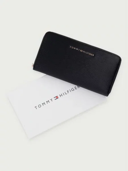 Tommy Hilfiger портфейл дамски от имитация на кожа черно