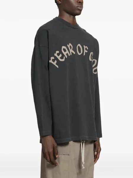 Тениска Fear Of God с принт черно