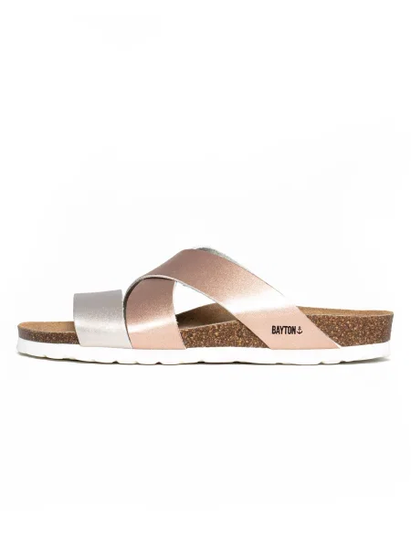 Bayton Šľapky hnedá / bronzová / čierna / strieborná biela