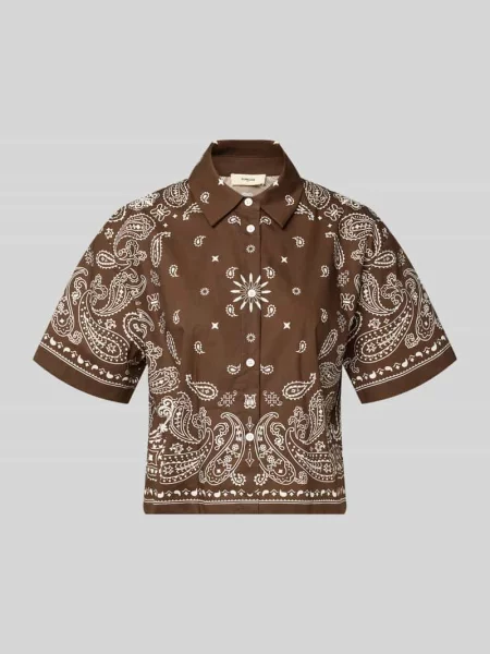 Bluzka koszulowa z krótkim rękawem o kroju regular fit model LUZ' Suncoo Paris