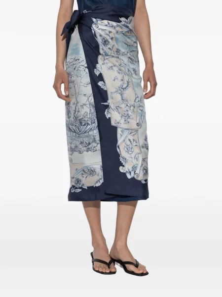Fusta maxi Ferragamo cu imagine plic albastru