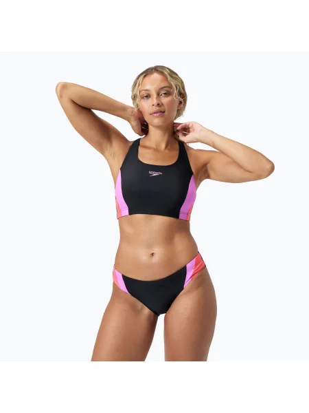 Costum de baie din două piese pentru femei Speedo Colourblock Splice neon violet