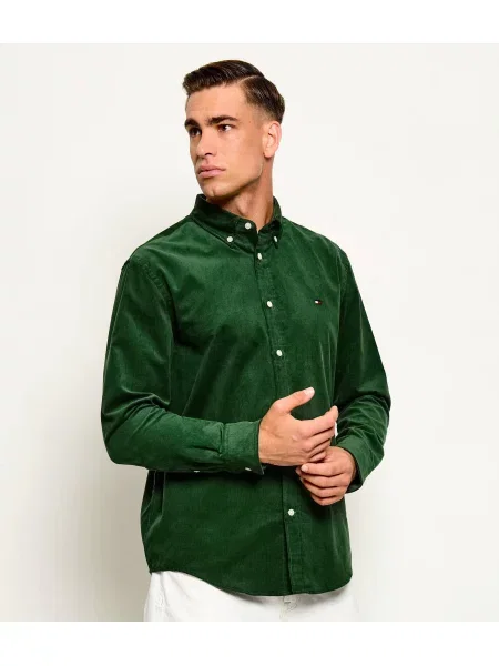 Tommy Hilfiger Cămașă | catifea reiată verde