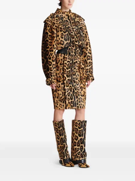 Geanta de piele Balmain cu imagine cu model leopard