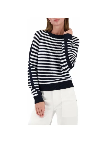 Dzianinowy sweter Monari w paski z paskiem czarny