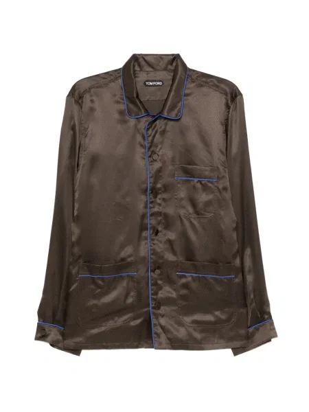 Жакардова риза Tom Ford на точки кафяво