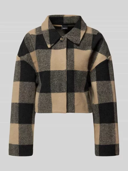 Kurtka koszulowa z wykładanym kołnierzem model ‘Short jacket’ Gina Tricot