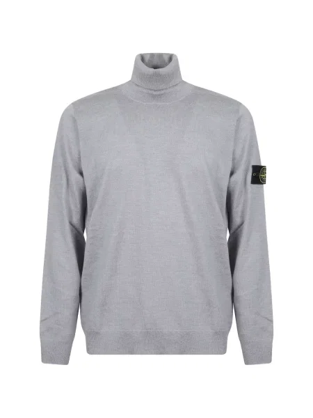Pulover Stone Island de lână cu strasuri gri