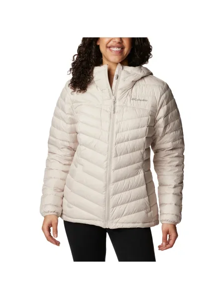 Geacă cu puf Columbia cu glugă bej