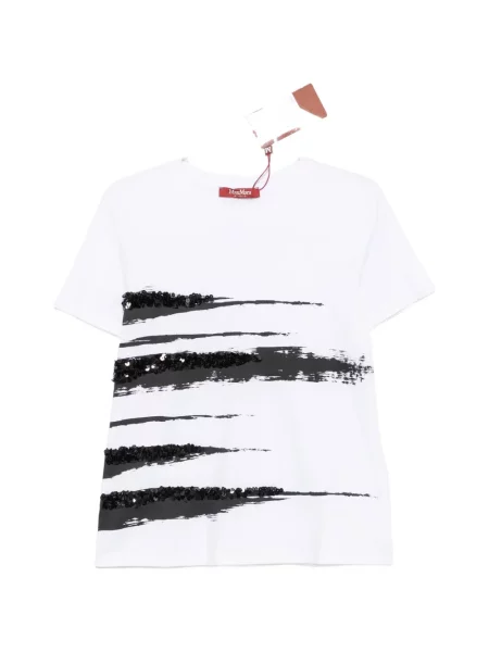 Tricou Max Mara cu paiete alb
