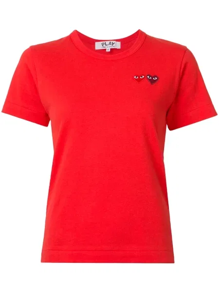 Tricou Comme Des Garcons Play cu broderie cu motiv cu inimi