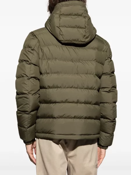 Geacă cu puf Moncler cu glugă verde