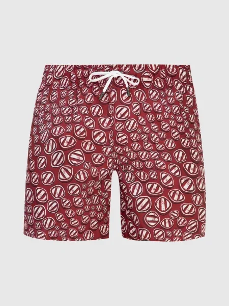 Плавальні шорти в принт Ermenegildo Zegna бордові