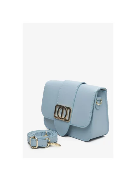 Сумка на плече шкіряна Estro блакитна