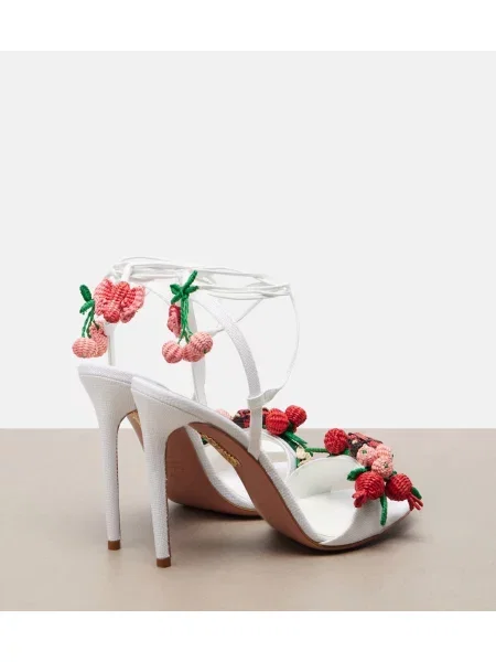 Sandale Aquazzura slingback alb