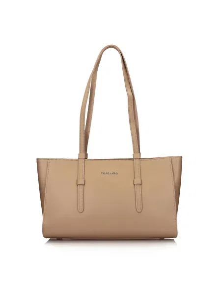 Кожаная сумка Toscanio бежевая