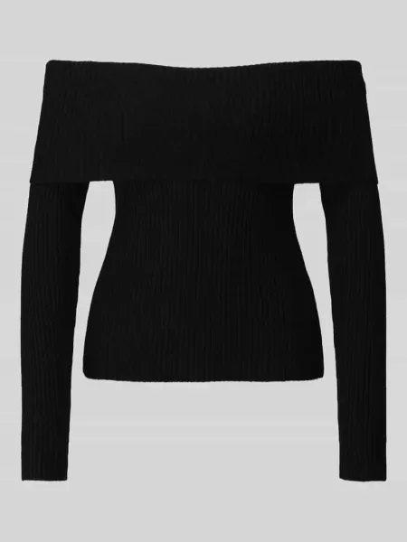 Sweter z dekoltem carmen Only czarny