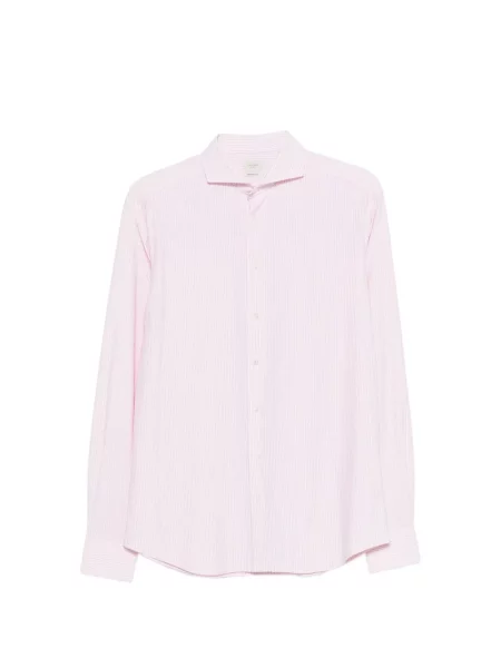 Pruhované pruhované košile Traiano Milano růžové