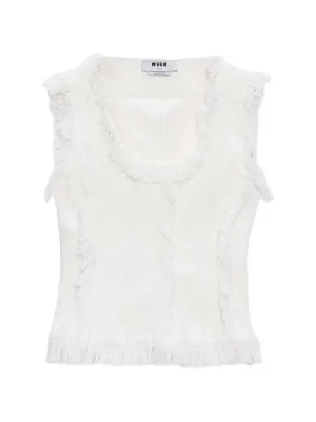 Bluzka Msgm z frędzli biała