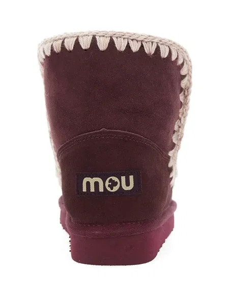 Botine Mou din piele de căprioară roșu