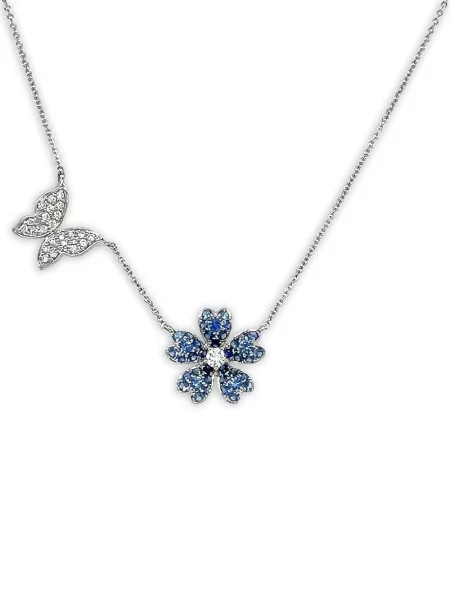 Colier Lisa Nik cu model floral alb