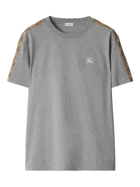 Tricou Burberry în carouri gri