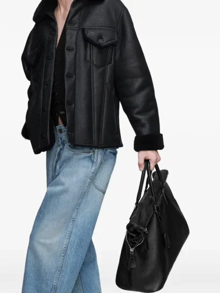 Geantă shopper Maison Margiela din piele negru