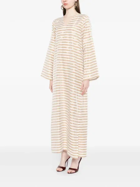 Rochie maxi Bambah cu dungi de costum auriu