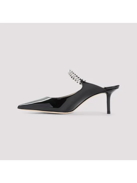Lakierowane klapki Jimmy Choo skórzane czarne