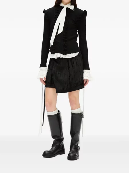 Pulover Ann Demeulemeester cu volane negru