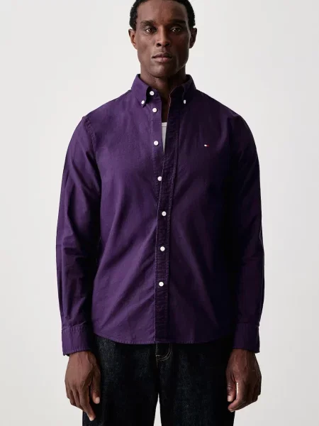 Tommy Hilfiger Cămașă Solid Heritage violet