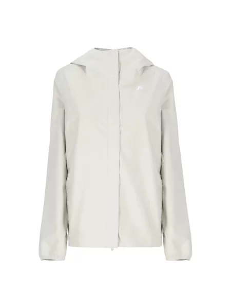 Kurtka K-way w grochy ze stretchu beżowa