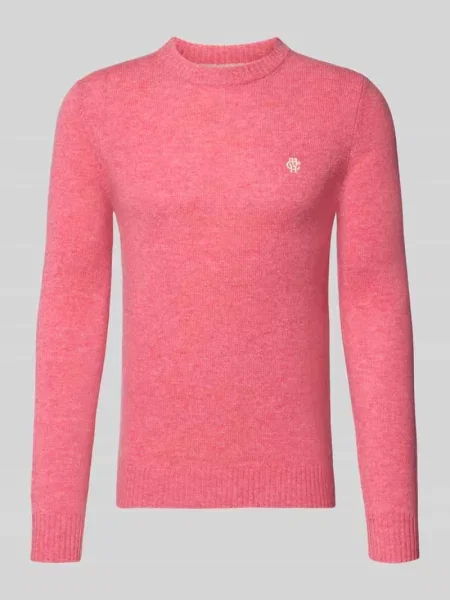 Sweter z dzianiny krój slim fit z czystej wełny z wyhaftowanym logo Mcneal