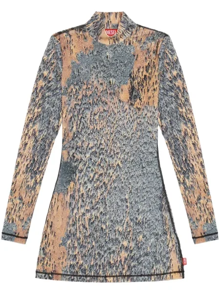 Rochie Diesel cu imagine cu imprimeu abstract albastru