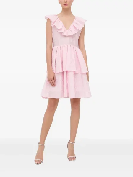 Rochie mini Custommade cu volane de costum roz