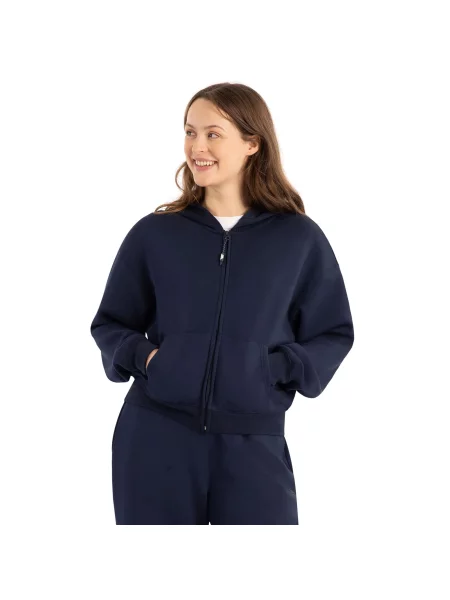 Bluza Z Kapturem Sileas Active Z Pełnym Zamkiem Błyskawicznym niebieska