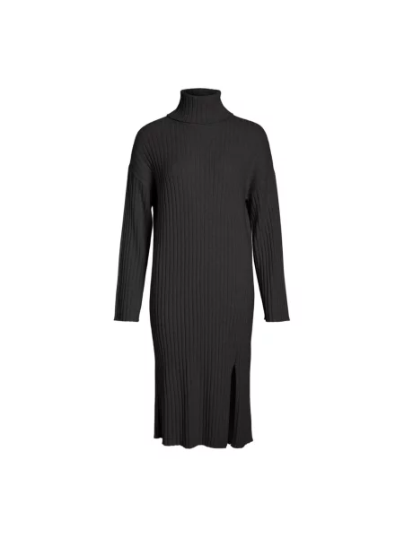 Sukienka midi Vila z długim rękawem do kolan czarna