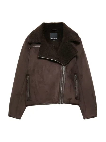 Pull&Bear Geacă de primăvară-toamnă închis maro